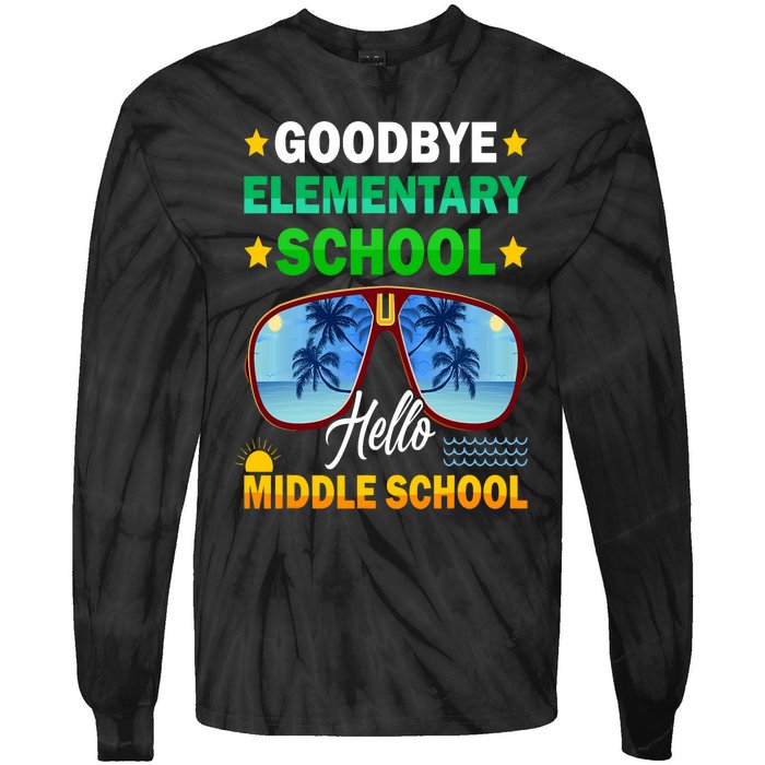 Goodbye Elementary School On My Way To Middle School Tie-Dye Long Sleeve Shirt