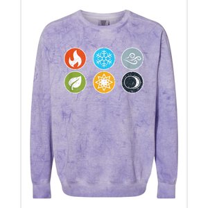 Gloomhaven Elements Symbol Fire Ice Air Earth Light Dark Colorblast Crewneck Sweatshirt