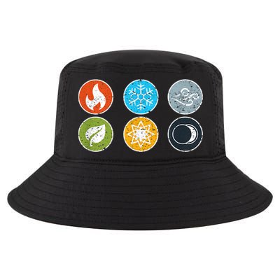 Gloomhaven Elements Symbol Fire Ice Air Earth Light Dark Cool Comfort Performance Bucket Hat