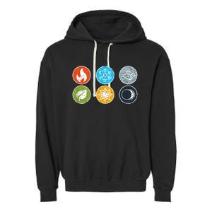 Gloomhaven Elements Symbol Fire Ice Air Earth Light Dark Garment-Dyed Fleece Hoodie