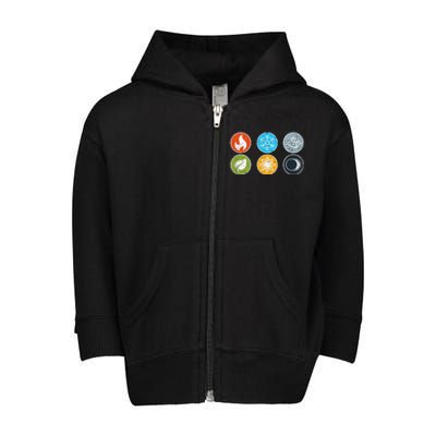 Gloomhaven Elements Symbol Fire Ice Air Earth Light Dark Toddler Zip Fleece Hoodie