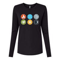 Gloomhaven Elements Symbol Fire Ice Air Earth Light Dark Womens Cotton Relaxed Long Sleeve T-Shirt