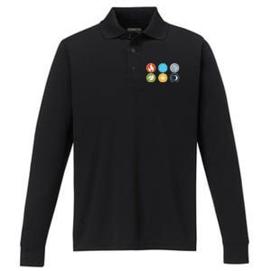 Gloomhaven Elements Symbol Fire Ice Air Earth Light Dark Performance Long Sleeve Polo