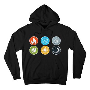 Gloomhaven Elements Symbol Fire Ice Air Earth Light Dark Hoodie