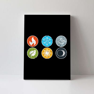 Gloomhaven Elements Symbol Fire Ice Air Earth Light Dark Canvas