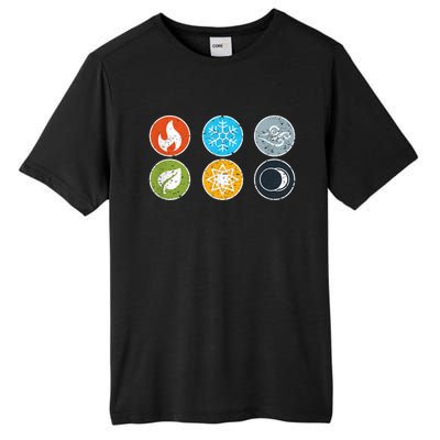 Gloomhaven Elements Symbol Fire Ice Air Earth Light Dark Tall Fusion ChromaSoft Performance T-Shirt