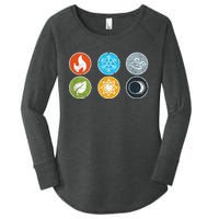 Gloomhaven Elements Symbol Fire Ice Air Earth Light Dark Women's Perfect Tri Tunic Long Sleeve Shirt