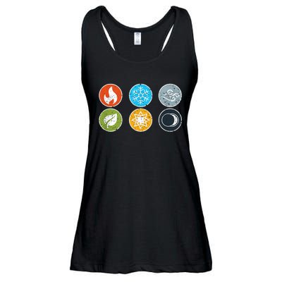 Gloomhaven Elements Symbol Fire Ice Air Earth Light Dark Ladies Essential Flowy Tank