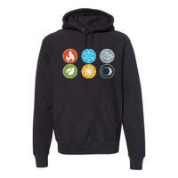 Gloomhaven Elements Symbol Fire Ice Air Earth Light Dark Premium Hoodie