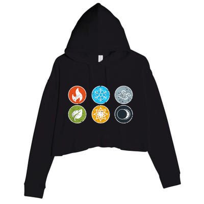 Gloomhaven Elements Symbol Fire Ice Air Earth Light Dark Crop Fleece Hoodie