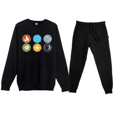 Gloomhaven Elements Symbol Fire Ice Air Earth Light Dark Premium Crewneck Sweatsuit Set