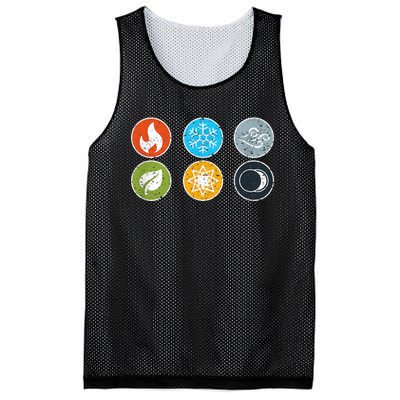 Gloomhaven Elements Symbol Fire Ice Air Earth Light Dark Mesh Reversible Basketball Jersey Tank