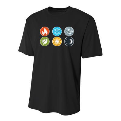 Gloomhaven Elements Symbol Fire Ice Air Earth Light Dark Youth Performance Sprint T-Shirt