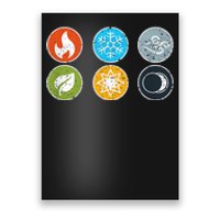 Gloomhaven Elements Symbol Fire Ice Air Earth Light Dark Poster