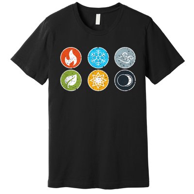 Gloomhaven Elements Symbol Fire Ice Air Earth Light Dark Premium T-Shirt