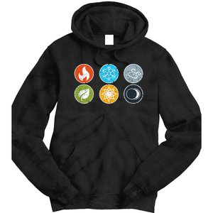 Gloomhaven Elements Symbol Fire Ice Air Earth Light Dark Tie Dye Hoodie