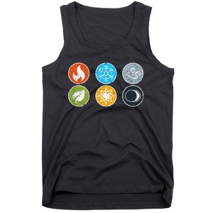 Gloomhaven Elements Symbol Fire Ice Air Earth Light Dark Tank Top