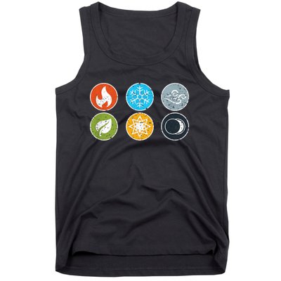 Gloomhaven Elements Symbol Fire Ice Air Earth Light Dark Tank Top