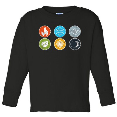 Gloomhaven Elements Symbol Fire Ice Air Earth Light Dark Toddler Long Sleeve Shirt