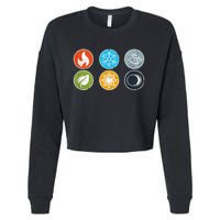 Gloomhaven Elements Symbol Fire Ice Air Earth Light Dark Cropped Pullover Crew