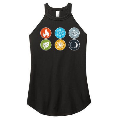 Gloomhaven Elements Symbol Fire Ice Air Earth Light Dark Women's Perfect Tri Rocker Tank