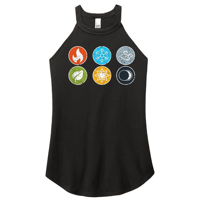 Gloomhaven Elements Symbol Fire Ice Air Earth Light Dark Women's Perfect Tri Rocker Tank