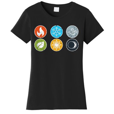 Gloomhaven Elements Symbol Fire Ice Air Earth Light Dark Women's T-Shirt