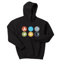 Gloomhaven Elements Symbol Fire Ice Air Earth Light Dark Kids Hoodie