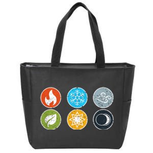 Gloomhaven Elements Symbol Fire Ice Air Earth Light Dark Zip Tote Bag