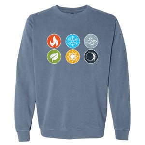 Gloomhaven Elements Symbol Fire Ice Air Earth Light Dark Garment-Dyed Sweatshirt