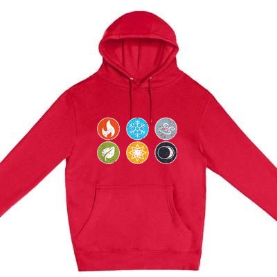 Gloomhaven Elements Symbol Fire Ice Air Earth Light Dark Premium Pullover Hoodie