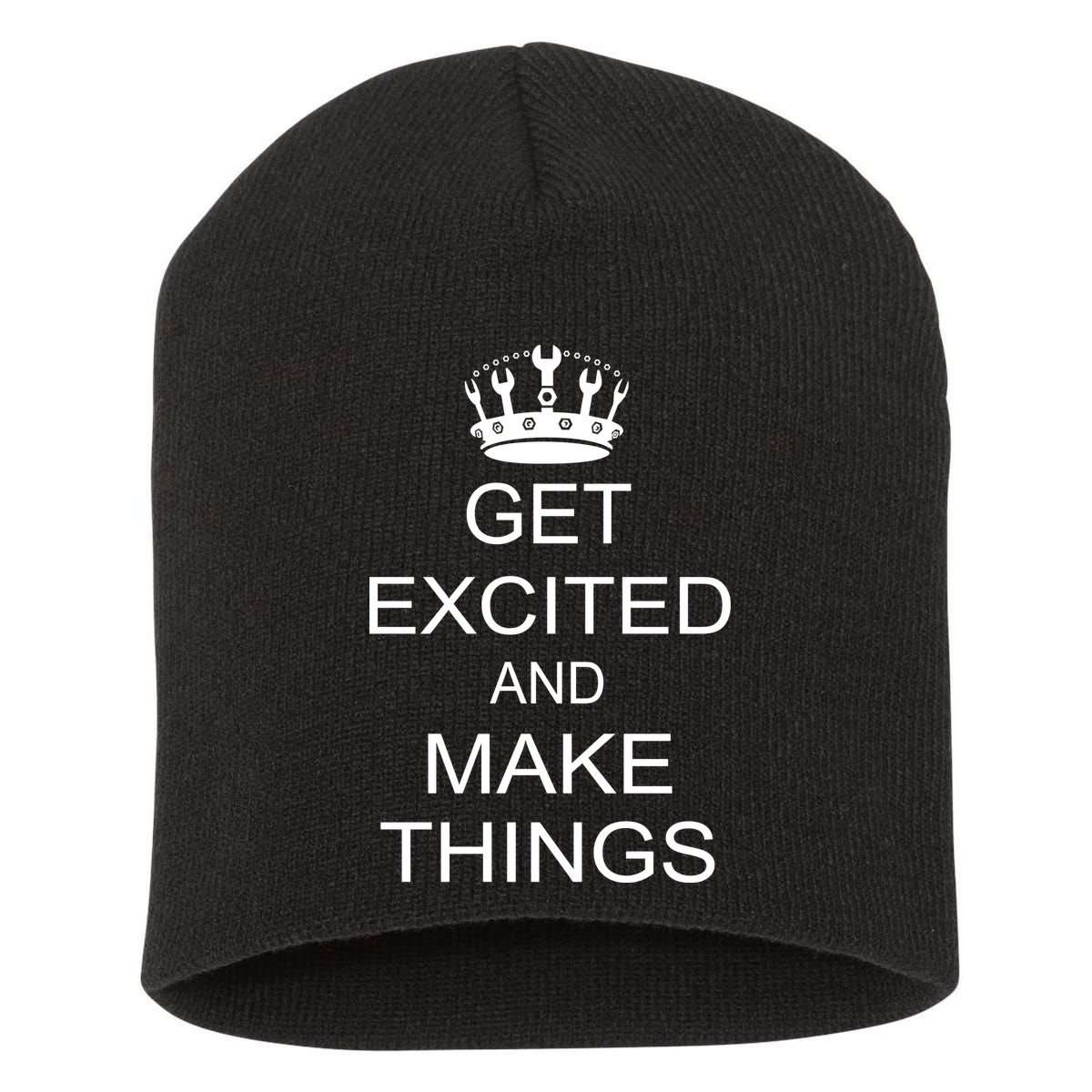 Get Excited and Make Things Short Acrylic Beanie