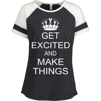 Get Excited and Make Things Enza Ladies Jersey Colorblock Tee