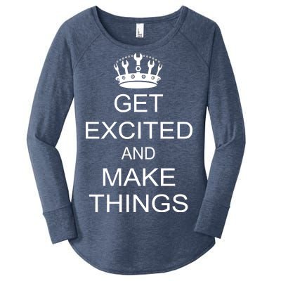 Get Excited and Make Things Women's Perfect Tri Tunic Long Sleeve Shirt