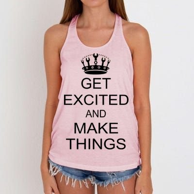 Get Excited and Make Things Women's Knotted Racerback Tank