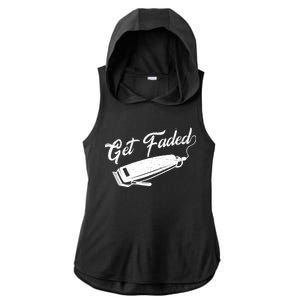 Get Faded Barber Razor Ladies PosiCharge Tri-Blend Wicking Draft Hoodie Tank