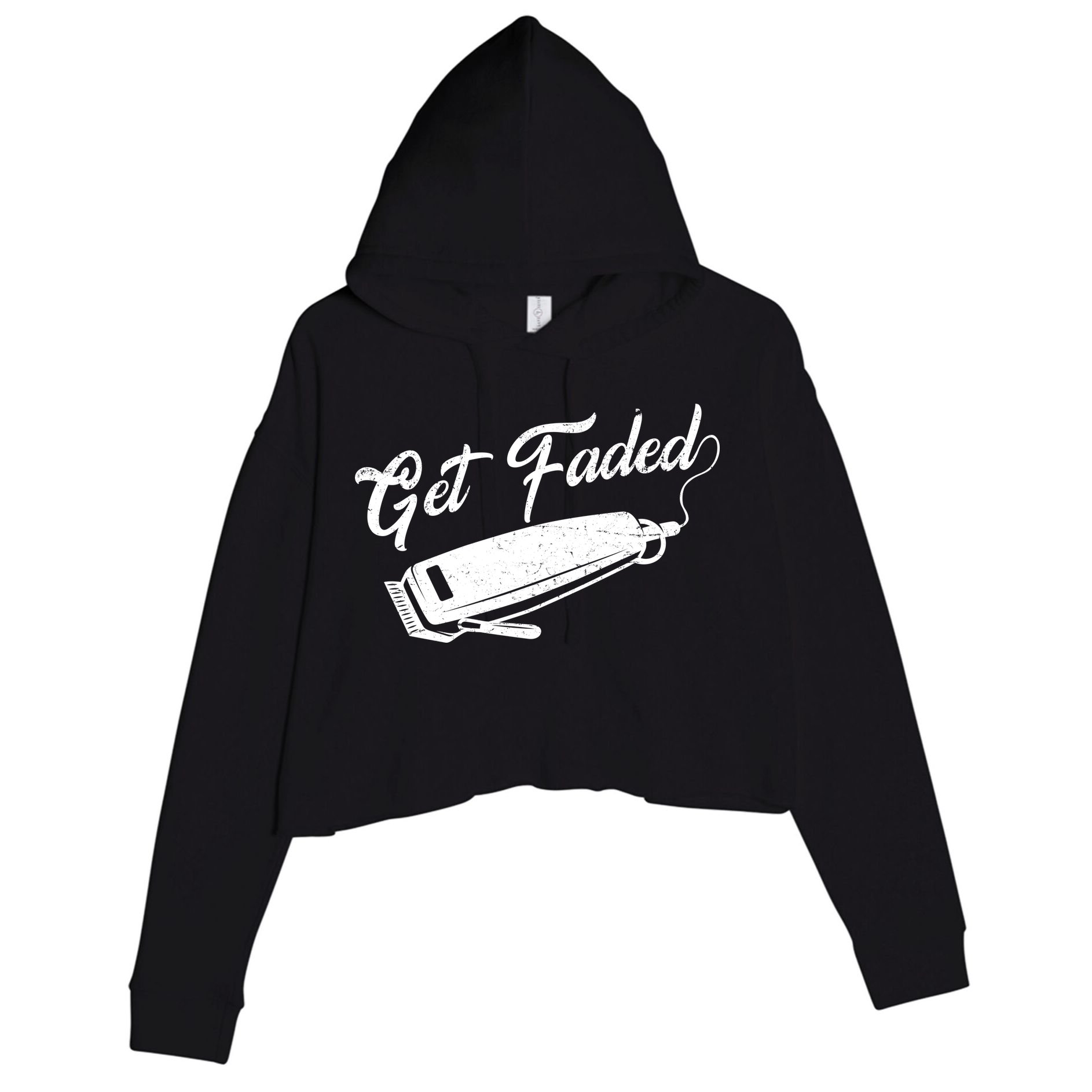 Get Faded Barber Razor Crop Fleece Hoodie