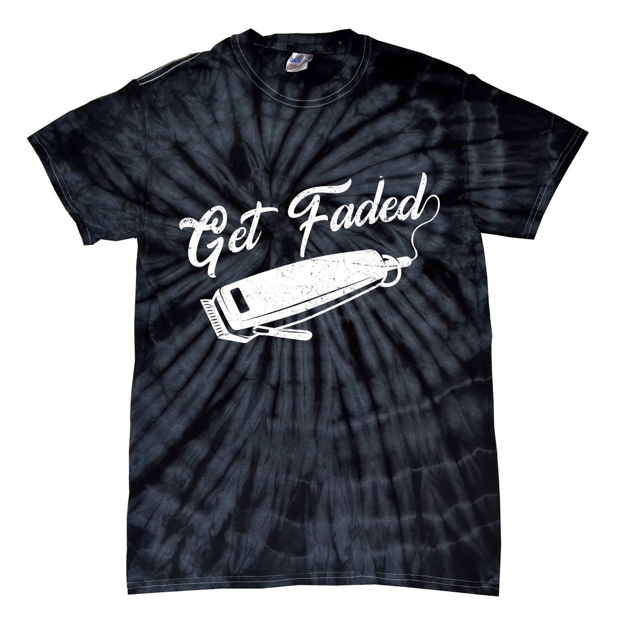 Get Faded Barber Razor Tie-Dye T-Shirt