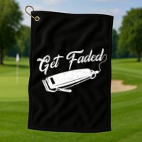 Get Faded Barber Razor Golf Towel