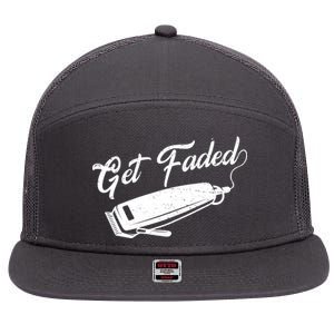 Get Faded Barber Razor 7 Panel Mesh Trucker Snapback Hat