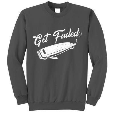 Get Faded Barber Razor Tall Sweatshirt