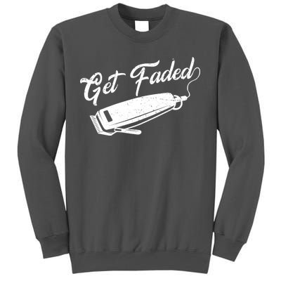 Get Faded Barber Razor Tall Sweatshirt