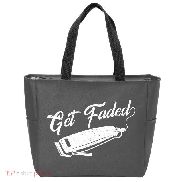 Get Faded Barber Razor Zip Tote Bag