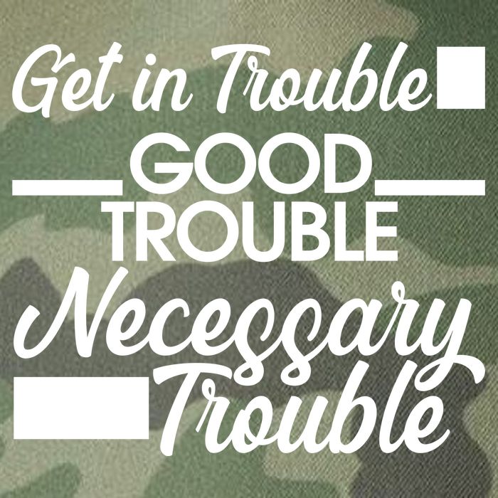 Get In Good Necessary Trouble RIP John Lewis  Legacy Tie Dye Trucker Hat