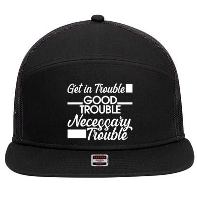 Get In Good Necessary Trouble RIP John Lewis  7 Panel Mesh Trucker Snapback Hat