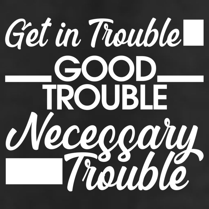 Get In Good Necessary Trouble RIP John Lewis  7 Panel Mesh Trucker Snapback Hat