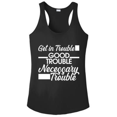 Get In Good Necessary Trouble RIP John Lewis  Ladies PosiCharge Competitor Racerback Tank