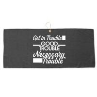 Get In Good Necessary Trouble RIP John Lewis  Large Microfiber Waffle Golf Towel