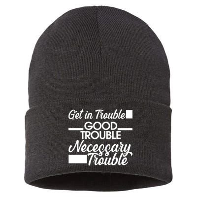 Get In Good Necessary Trouble RIP John Lewis  Sustainable Knit Beanie