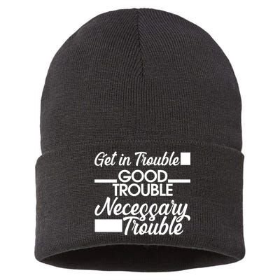 Get In Good Necessary Trouble RIP John Lewis  Sustainable Knit Beanie